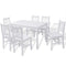 Maison Madeleine -  Seven Piece Dining Set Pinewood White